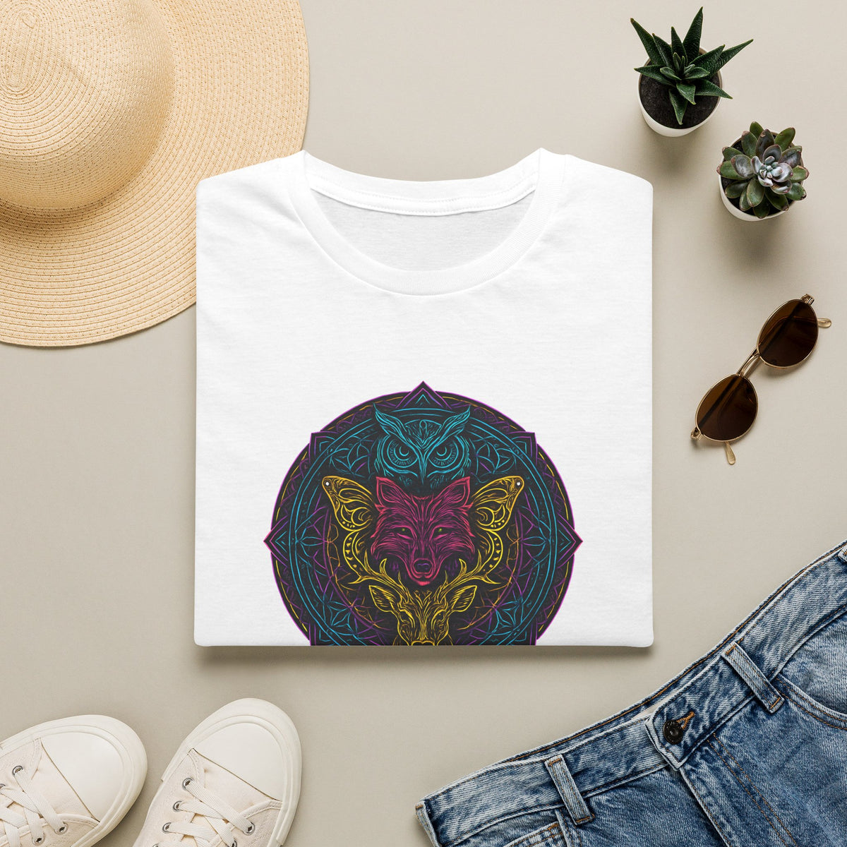 Neon animal mandala T-Shirt