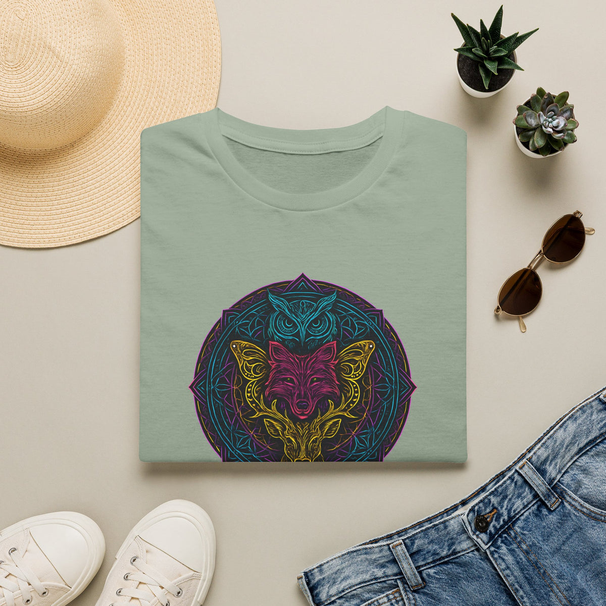 Neon animal mandala T-Shirt