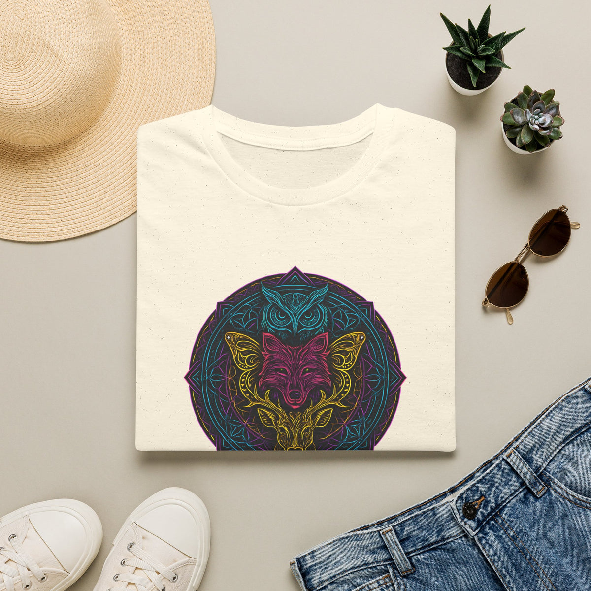 Neon animal mandala T-Shirt